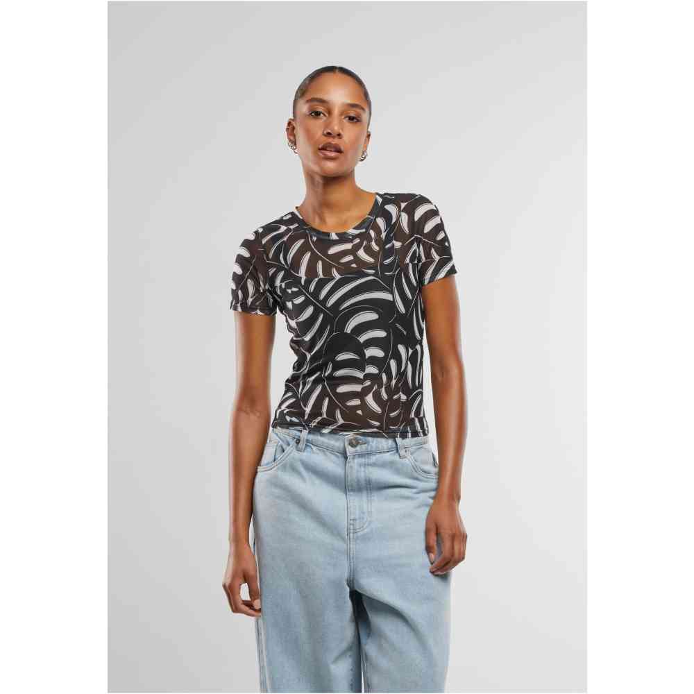 Urban Classics - AOP Mesh Top - Zwart
